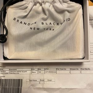 ✨Authentic Brandon Blackwood Bamboo Gold Real Leather Cardholder✨